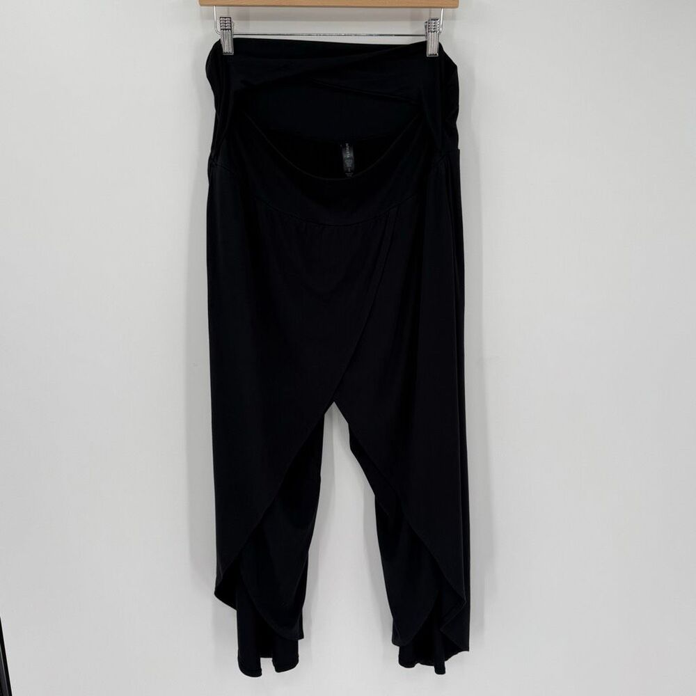Athleta Release Pant Black XL‎ Modal Wrap Front Split Leg Yoga Lounge Pants
